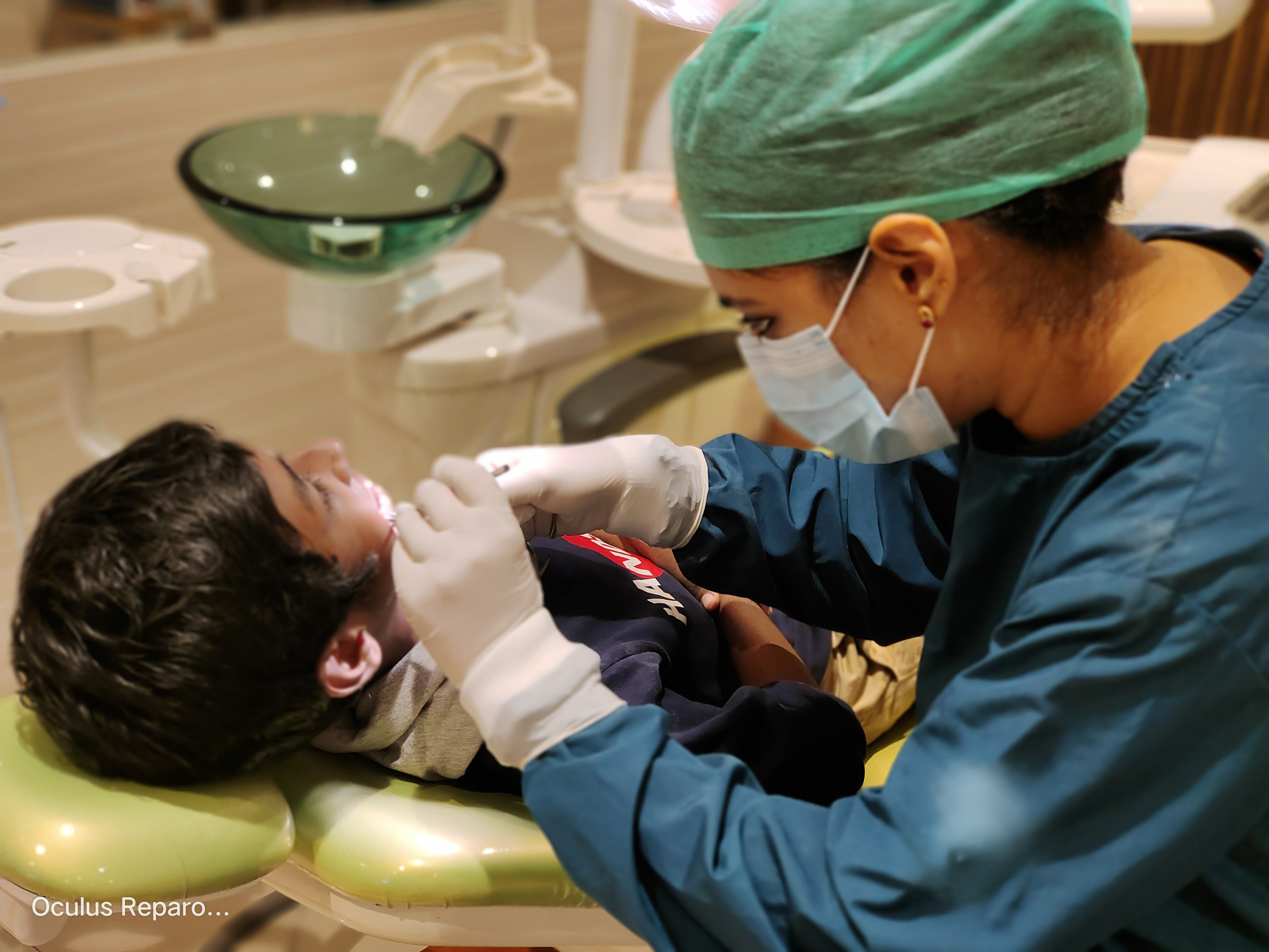 Beautiful young smiling woman dental
